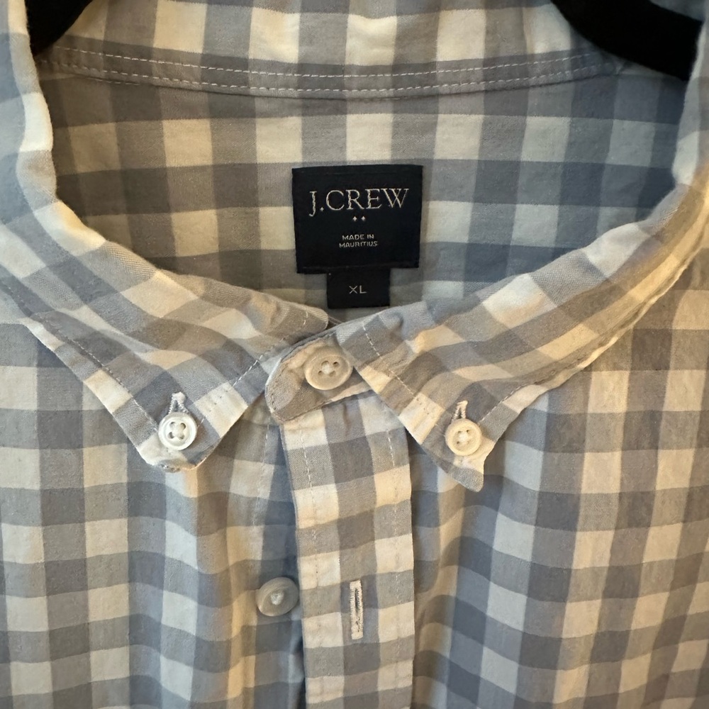 J. Crew Blue and White Casual Button Down Shirt
